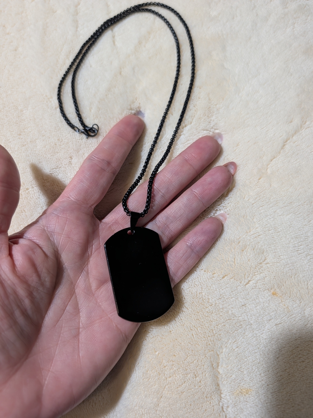 Black Dog Tag Necklace - Men's Pendant